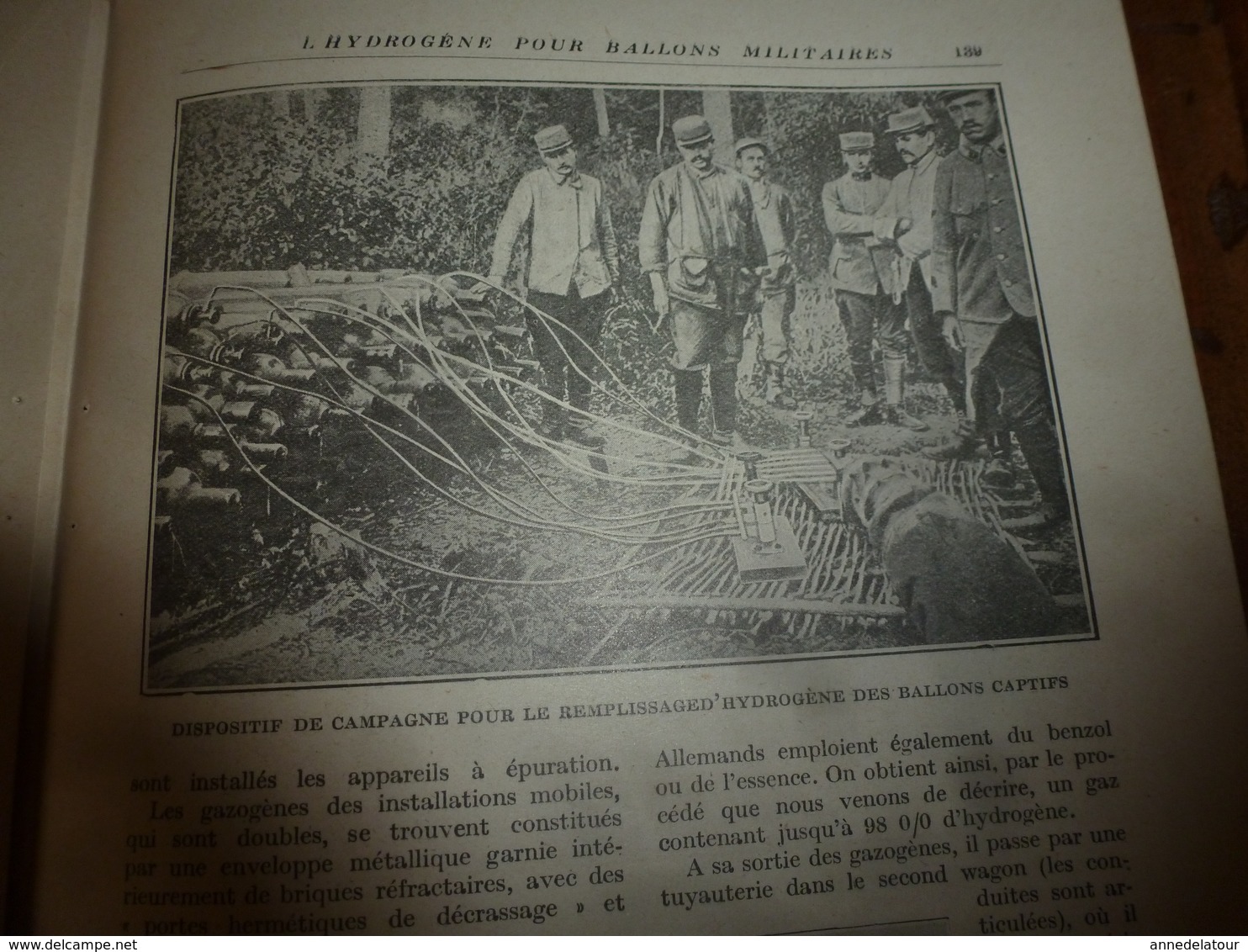 1917 LSELV :La production de l'hydrogène pour les ballons militaires, par Fernand Duhamel, ingén en const aéronautique