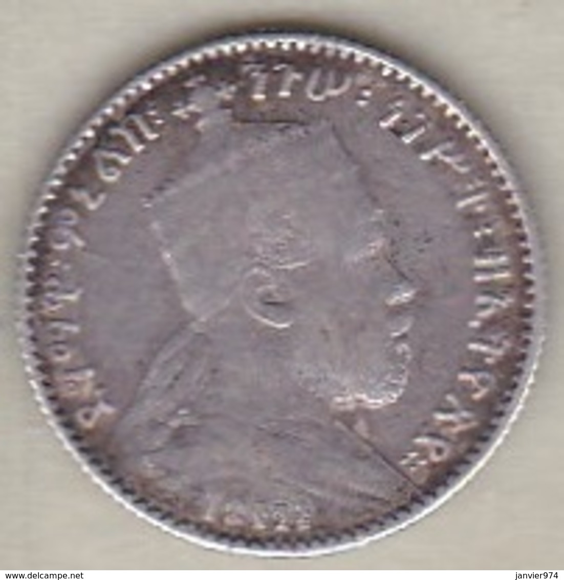 ETHIOPIE . GERSH EE 1895 A (1903) . MENELIK II . ARGENT - Ethiopië