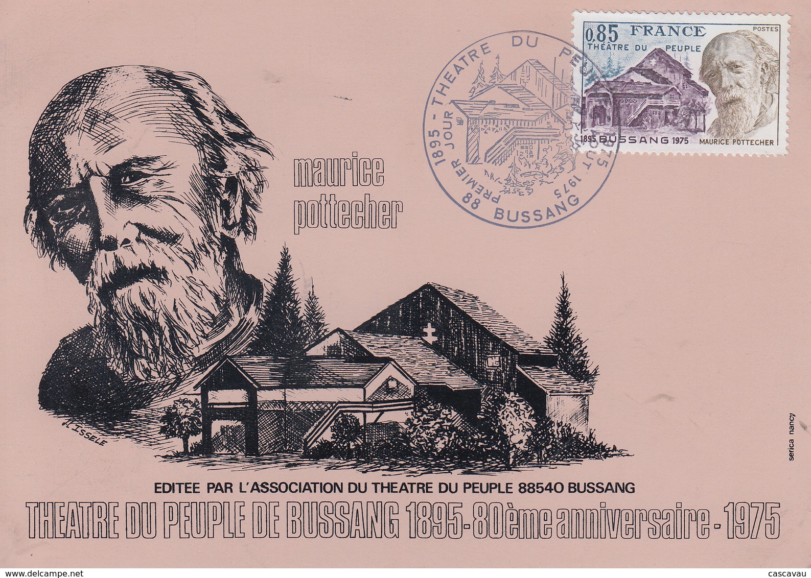 Carte  Locale   Maximum  1er  Jour   FRANCE   Maurice  POTTECHER   Théâtre   Du   Peuple    BUSSANG   1975 - 1970-1979