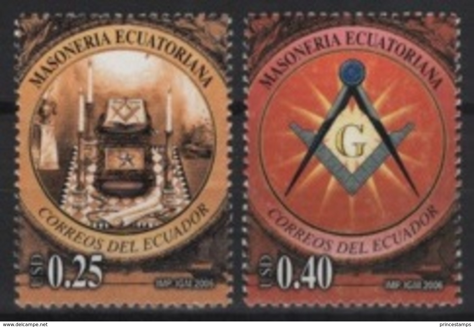 Ecuador (2007) Yv. 2010/11  /  Mason - Masoneria - Masonerie - Ecuador