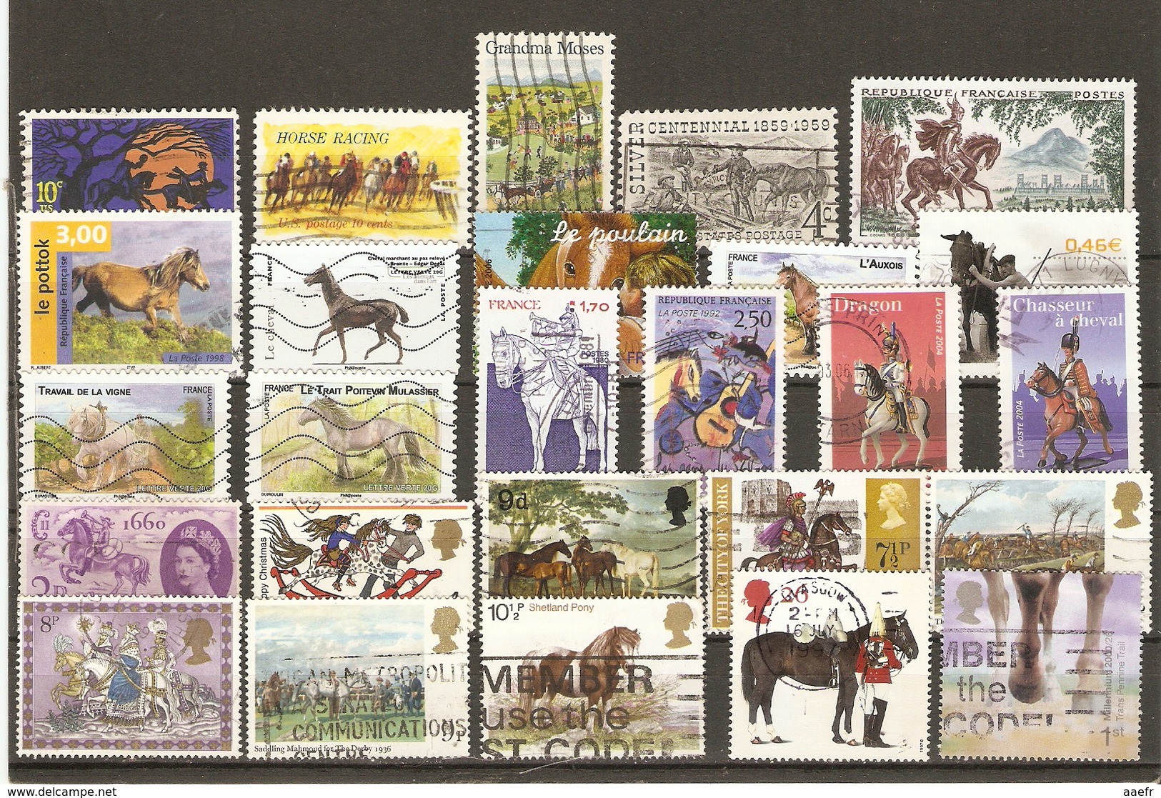 Cheval - Petit Lot De 153° - Equitation - Hippisme - Diligence - Malle-poste - Zodiaque - Ferme - Agriculture - 6 Scans - Vrac (max 999 Timbres)