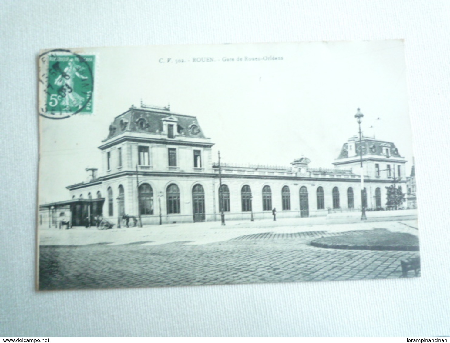 1908 ROUEN GARE DE ROUEN ORLEANS  EDITION CV 502  CIRCULÉE DOS DIVISE  ETAT BON - Reims