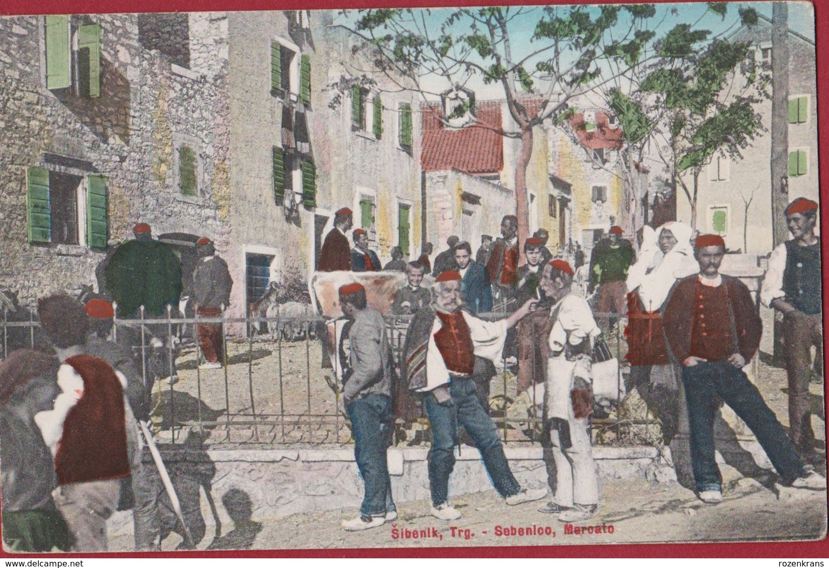 Rare Old Postcard Sibenik Sebenico Mercato Croatia Hrvatska Dalmatia Kroatie Chromatography - Croatie