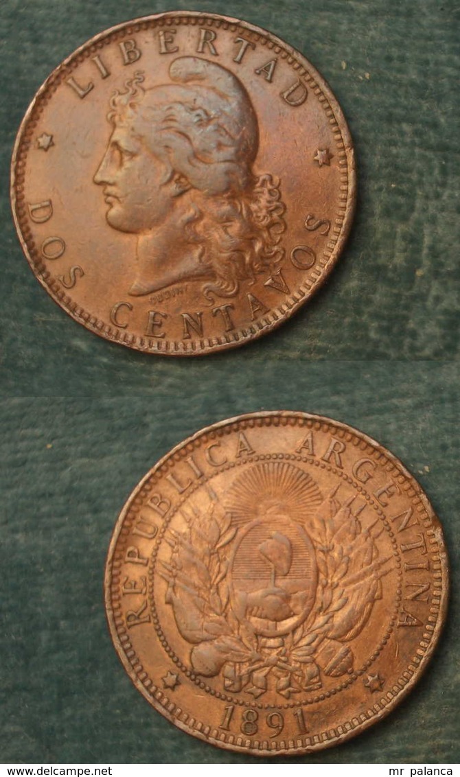 M_p> Argentina 2 Centavos Dos Centavos 1891 Ottimi Rilievi - Argentinië