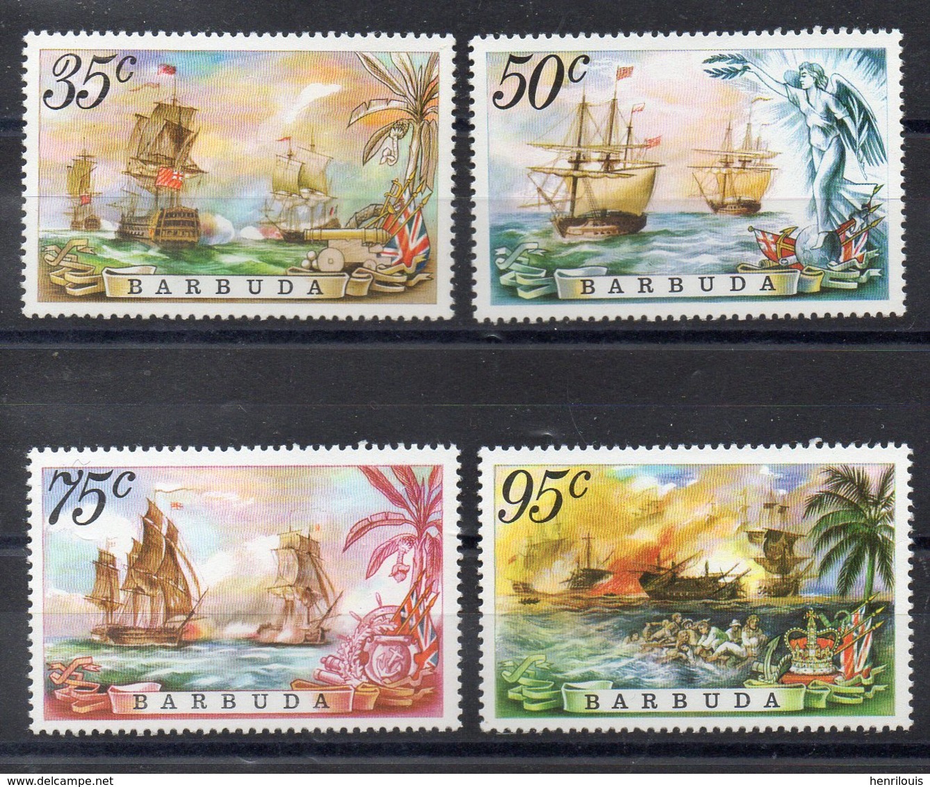 BARBUDA  Timbres Neufs ** De 1975  ( Ref 5739  ) Bateaux - Bataille Navale - Antigua Et Barbuda (1981-...)