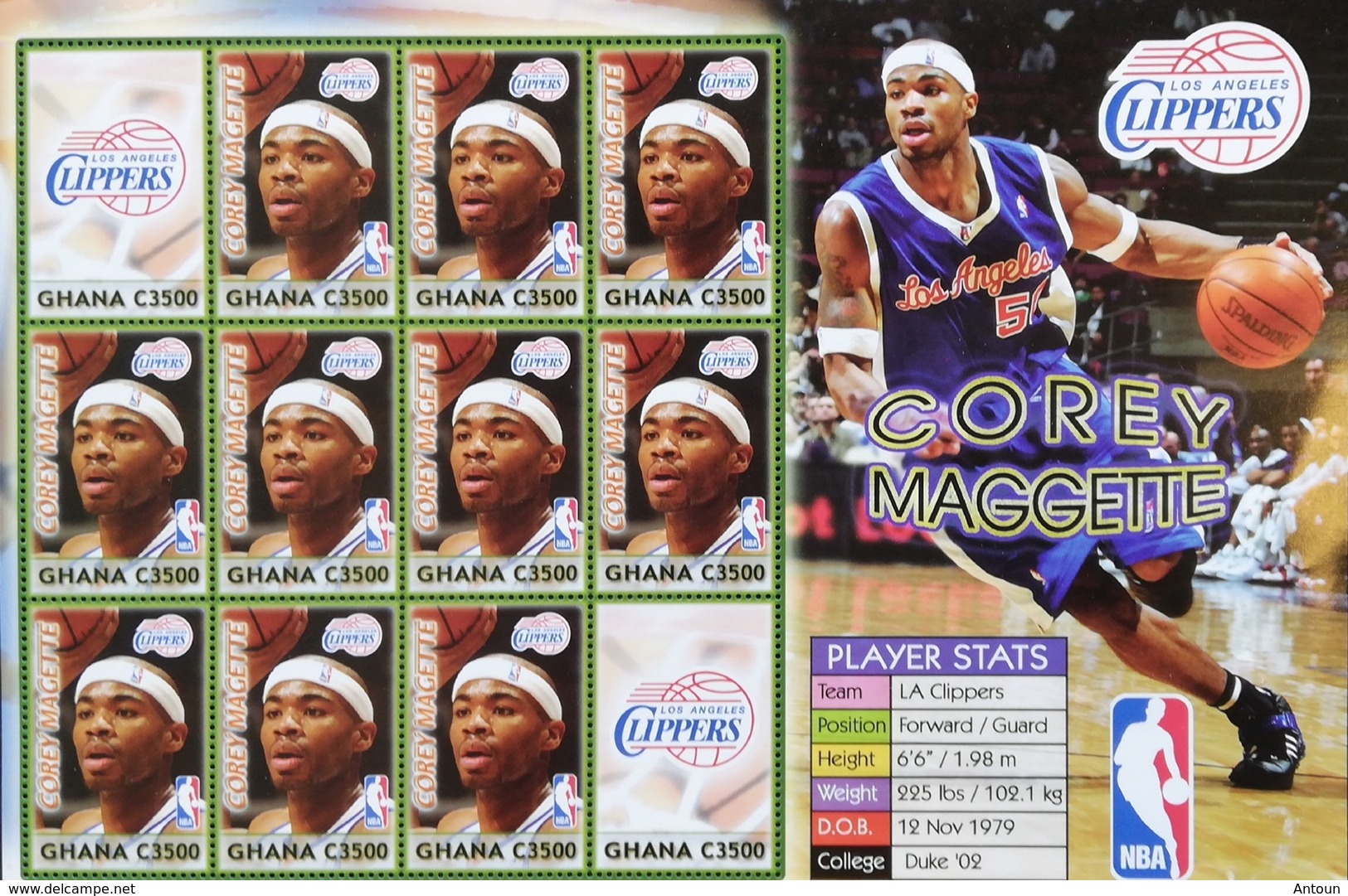 Ghana 2006 National Basketball  Association Sheet Of 12 - Ghana (1957-...)