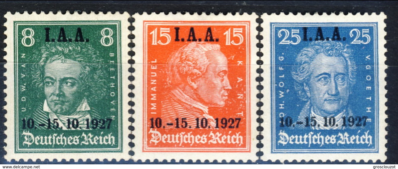 Germania Reich 1927 UN Serie N. 398-400 MH Cat € 70 - Nuovi