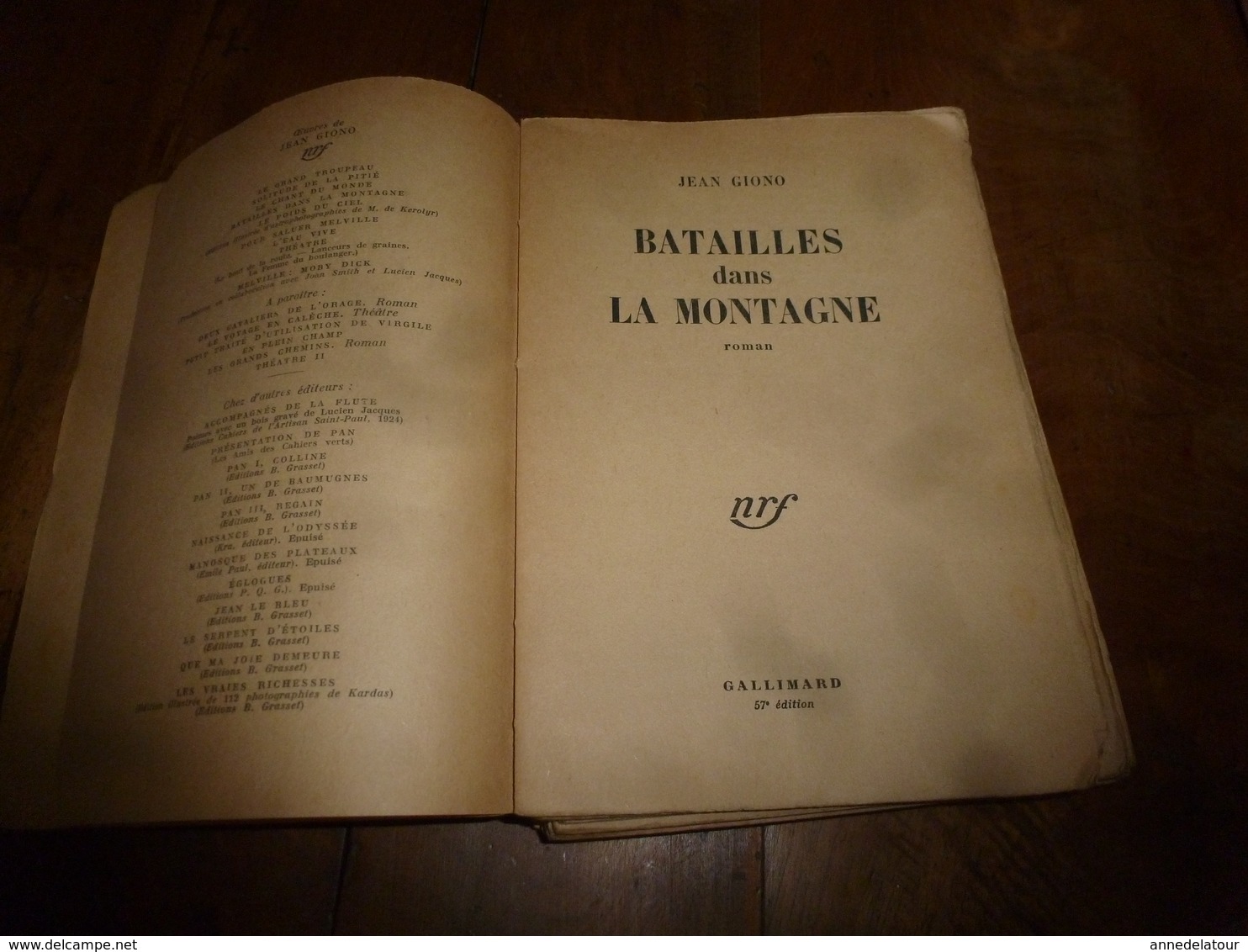 1937 BATAILLES DANS LA MONTAGNE , Par Jean Giono - 1901-1940