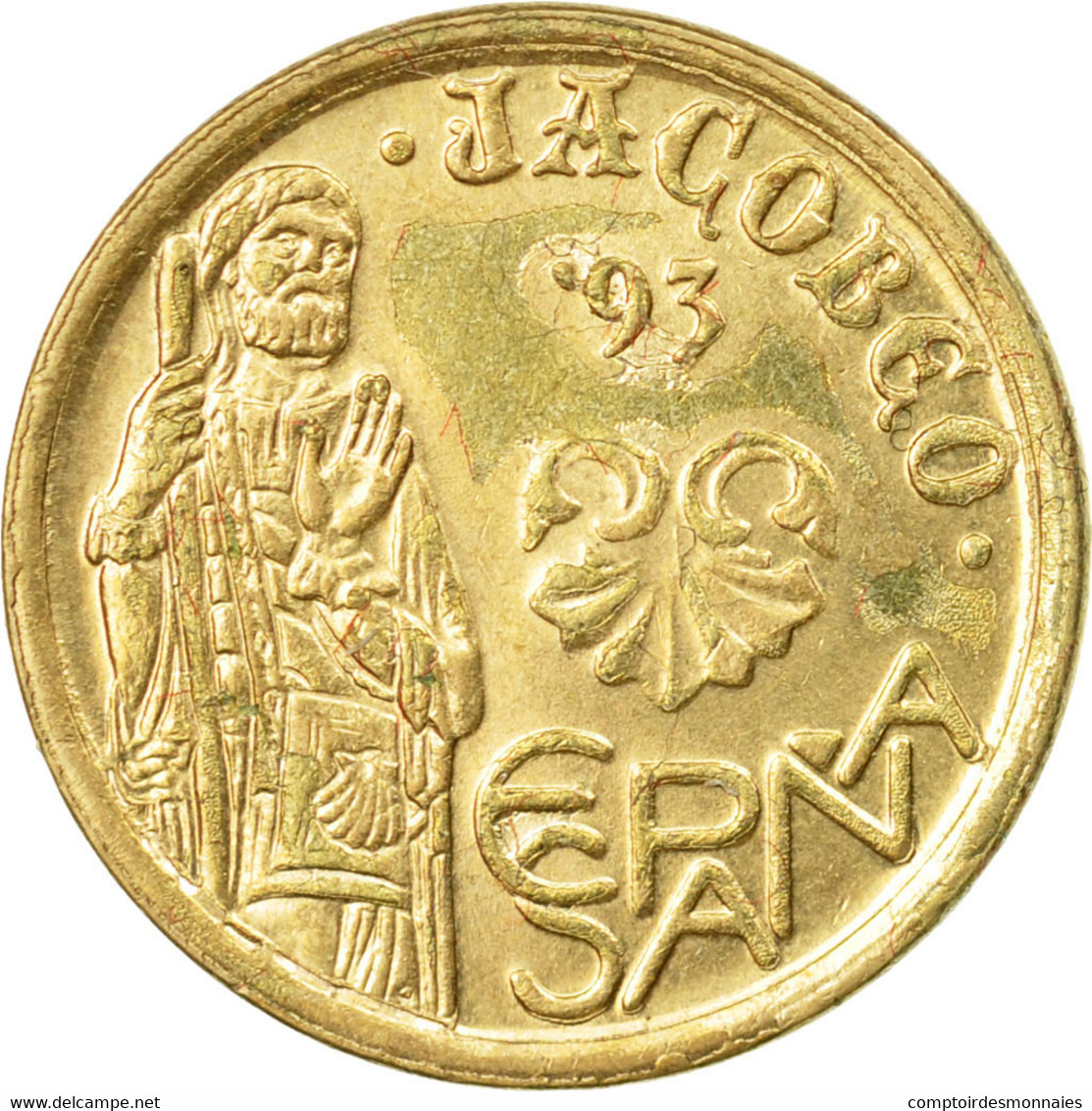 Monnaie, Espagne, Juan Carlos I, 5 Pesetas, 1993, Madrid, TTB, Aluminum-Bronze - 5 Pesetas