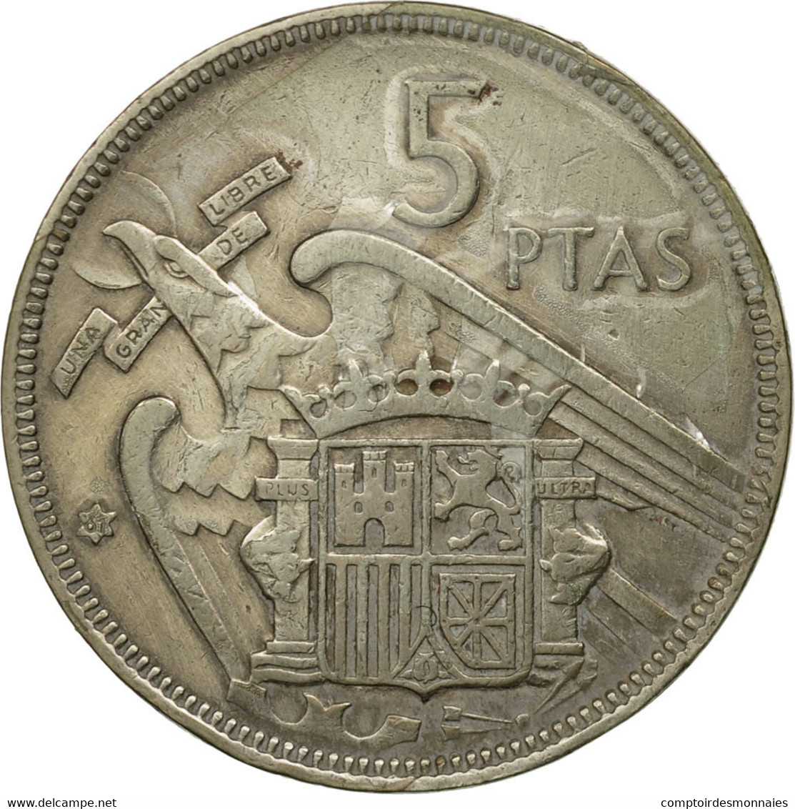 Monnaie, Espagne, Caudillo And Regent, 5 Pesetas, 1961, TTB, Copper-nickel - 5 Pesetas