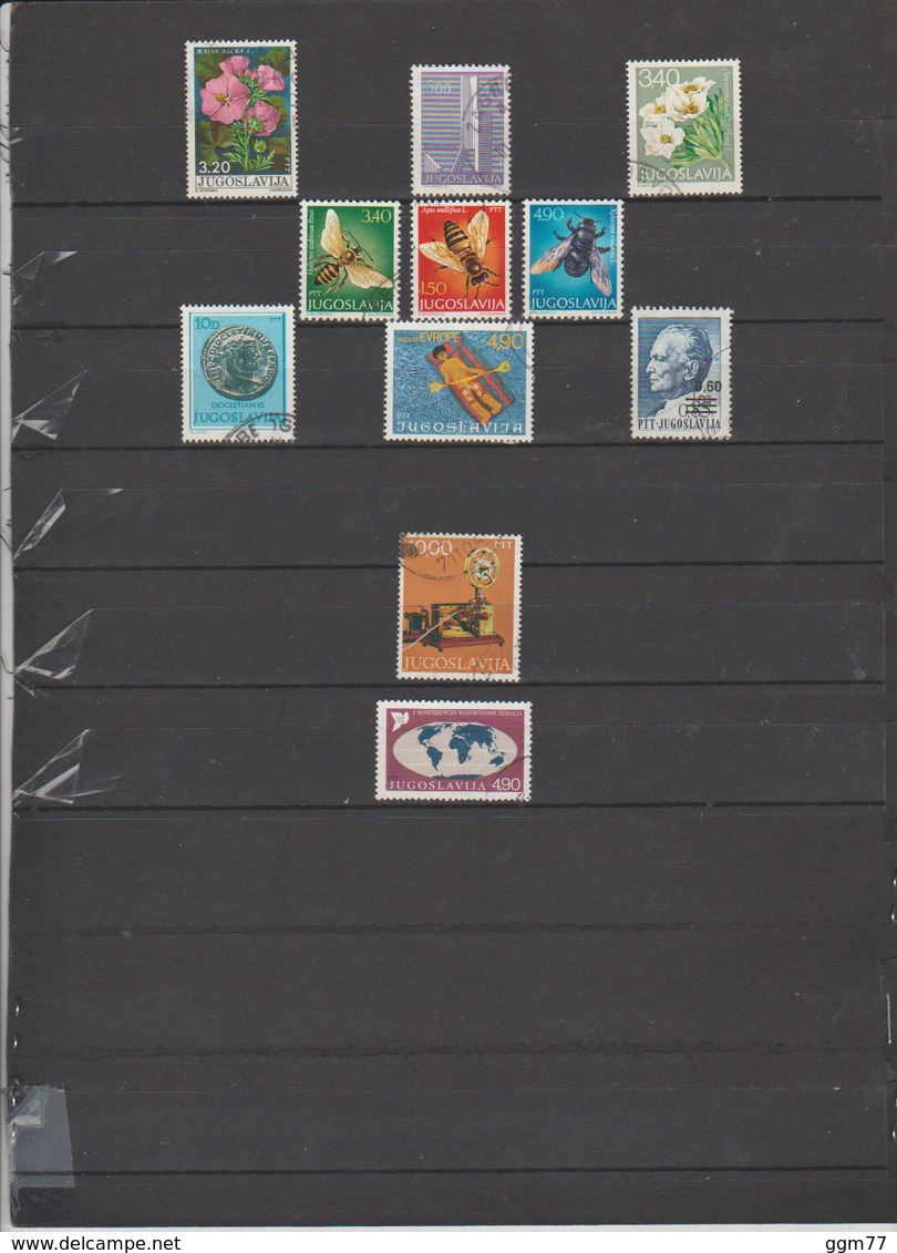 45 TIMBRES YOUGOSLAVIE OBLITERES DE 1974 à 1981  N° Yvert : 1449,1456,1463,1473 - Oblitérés