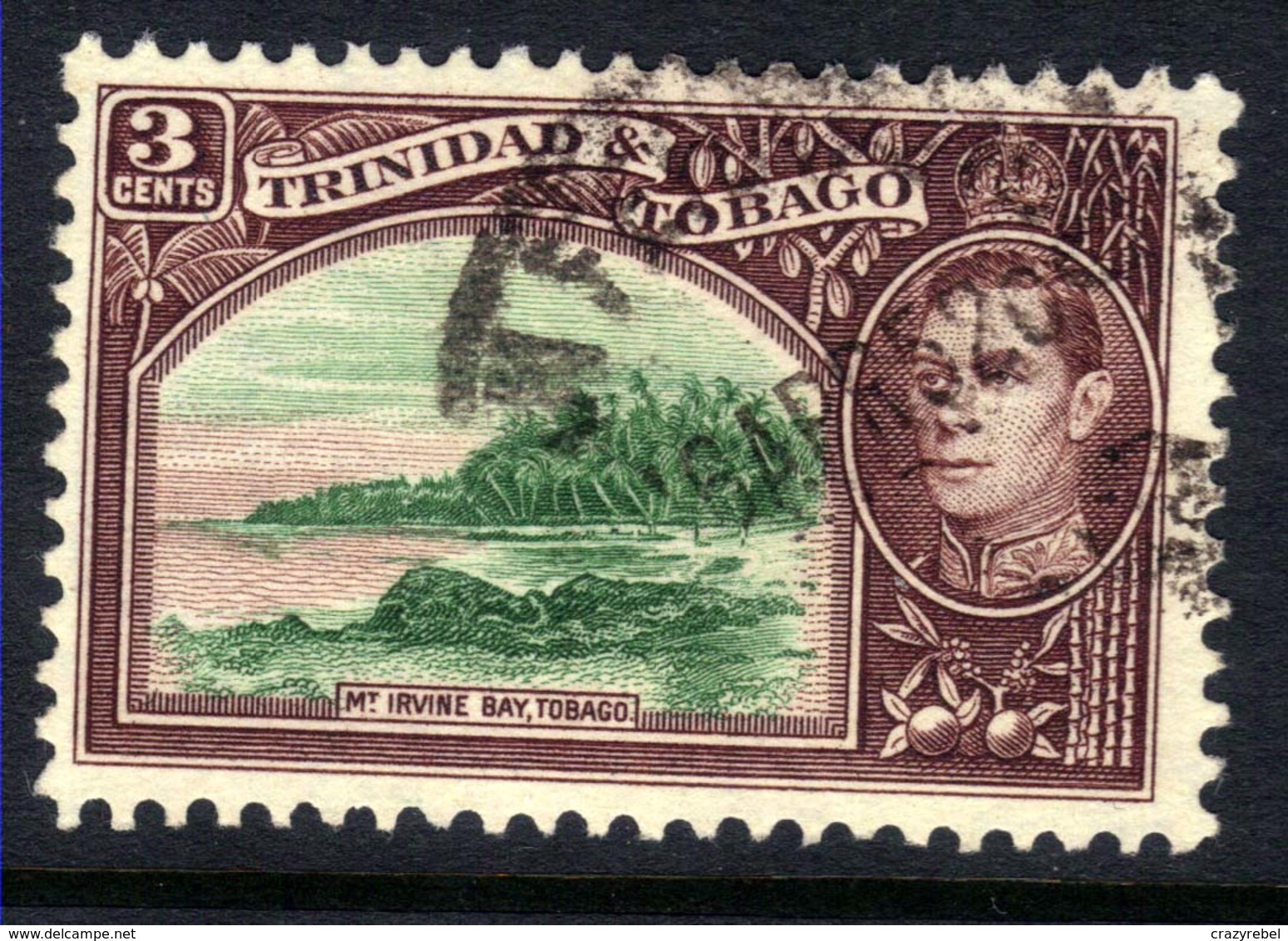 Trinidad & Tobago 1938 - 44 KGV1 3cts Green & Purple Brown SG 248a ( G1269 ) - Trinidad & Tobago (...-1961)