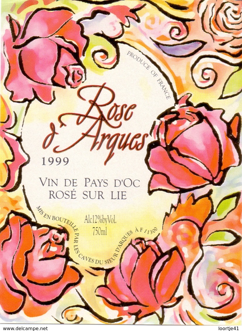 Etiket Etiquette - Vin - Wijn - Rosée D'Arques - Vin De Pays D'Oc - 1999 - Rosés