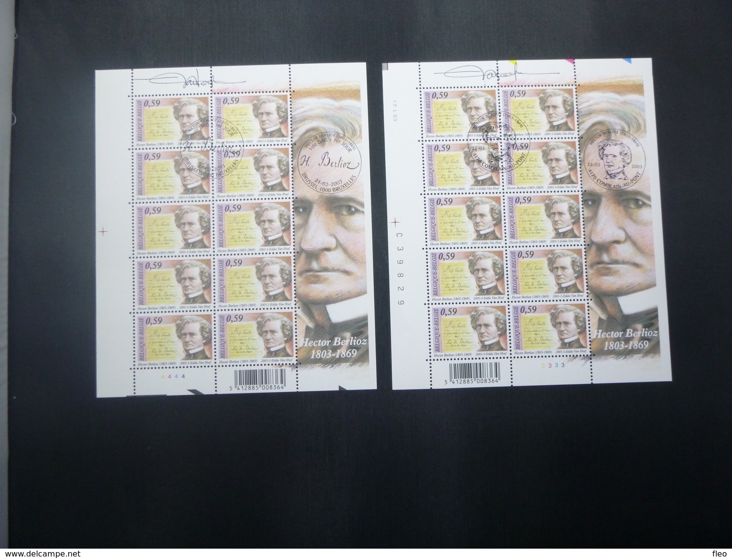 BELG.2003 3156** MNH 2 Velletjes Met 10 Zegels ,waarvan 8 Met Eerste Dag Stempel) Heel Mooi , Plakwaarde Alleen = 7 € - 2001-2010