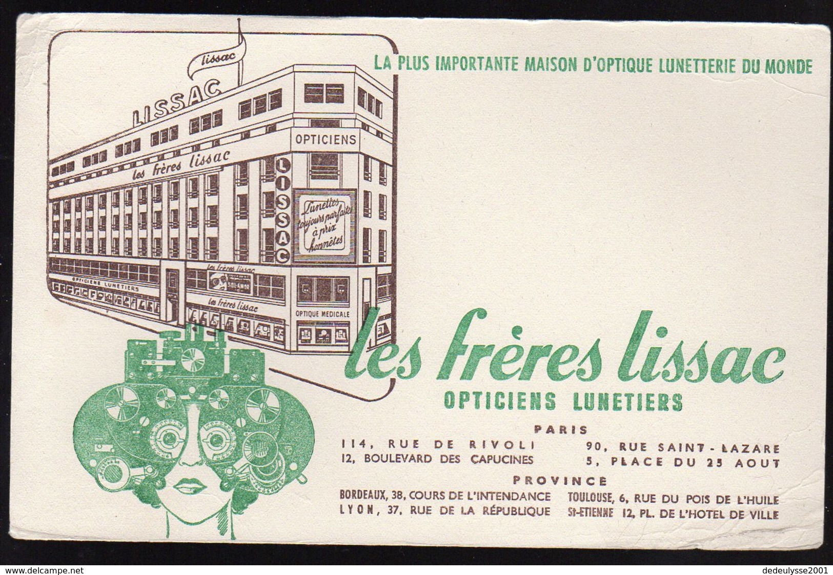 Oct18      82556     BUVARD   Les Frères Lissac   Opticiens   Bordeaux, Toulouse, Lyon , St étienne - O