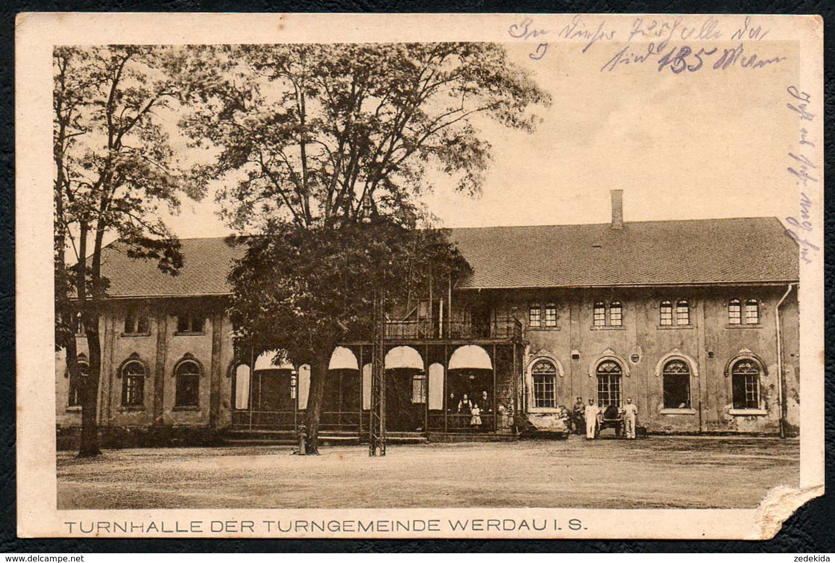 B6425 - Werdau - Turnhalle - Feldpost 1. WK WW - II Rekr. Depot Ers. Batl J.R. 105 - Hermann Stiehler - Werdau