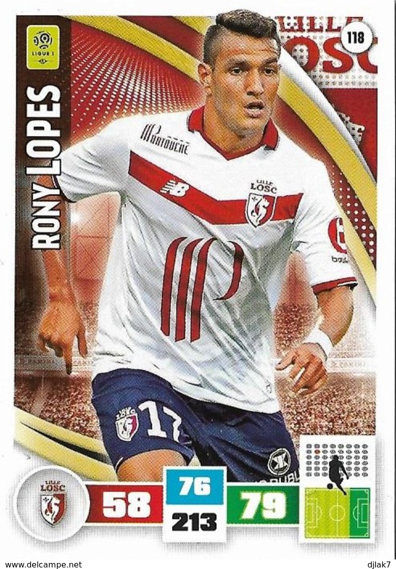 CARTE PANINI ADRENALYN XL LIGUE 1 SAISON 2016-17  LILLE LOSC RONY LOPES - Trading Cards