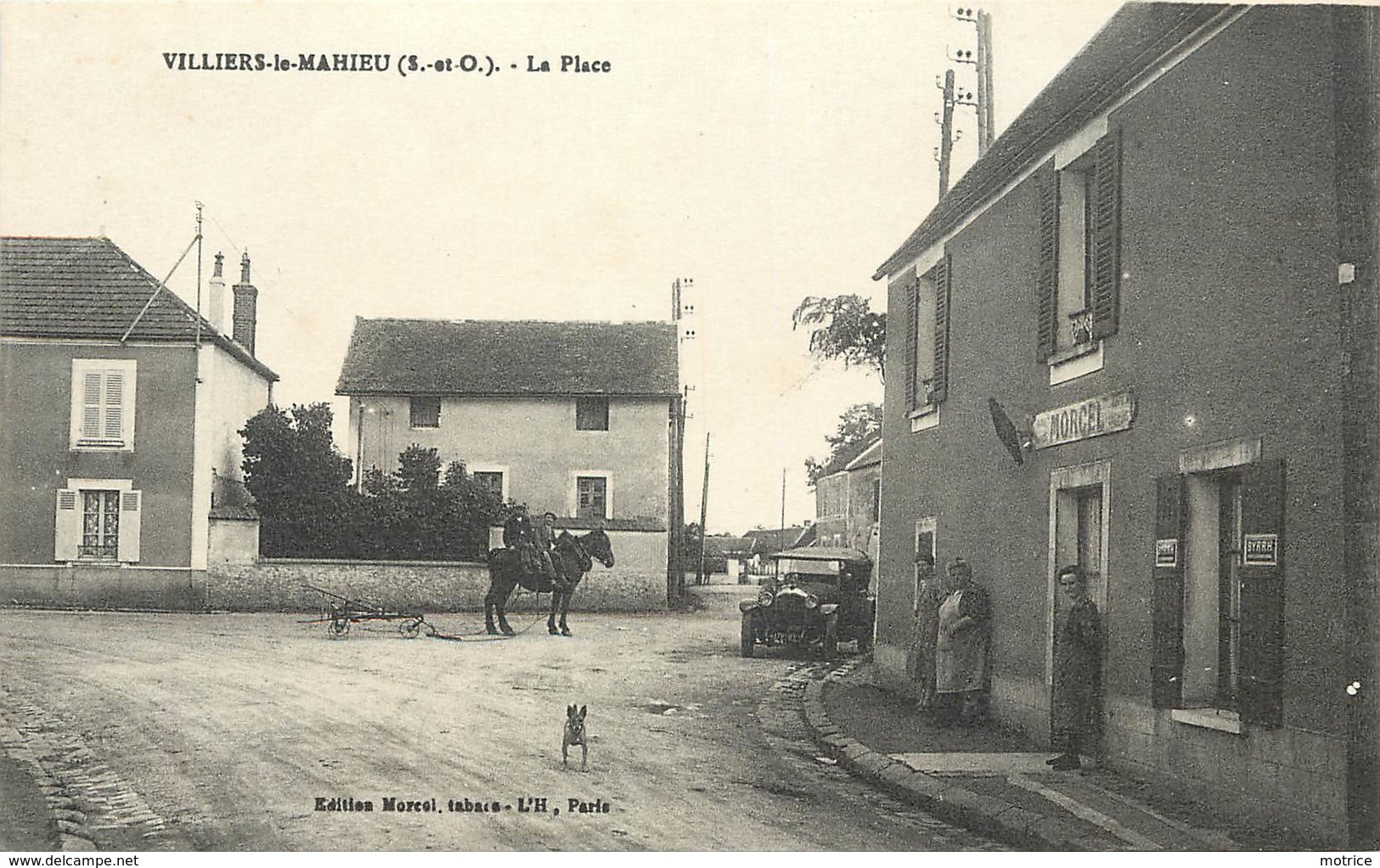 VILLIERS LE MAHIEU - La Place, Café Morcel. - Sonstige & Ohne Zuordnung