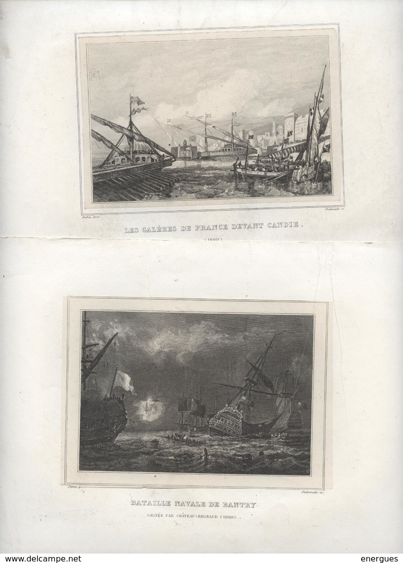 Bataille Navale, Marine à Voile 12 Gravures,Aboukir,Bantry,Candie,Gênes, Tage, Carthagène,Tonnant,Galère, Civita Vecchia - Stampe & Incisioni