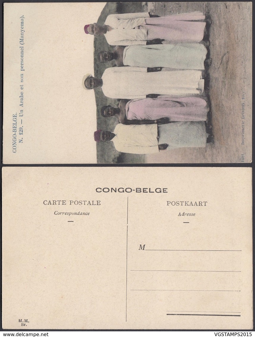 Congo Belge 1910 - Carte Postale Nr. 129.  Un Arabe Et Son Personnel (Manyema).   Ref. (DD)  DC0260 - Congo Belge