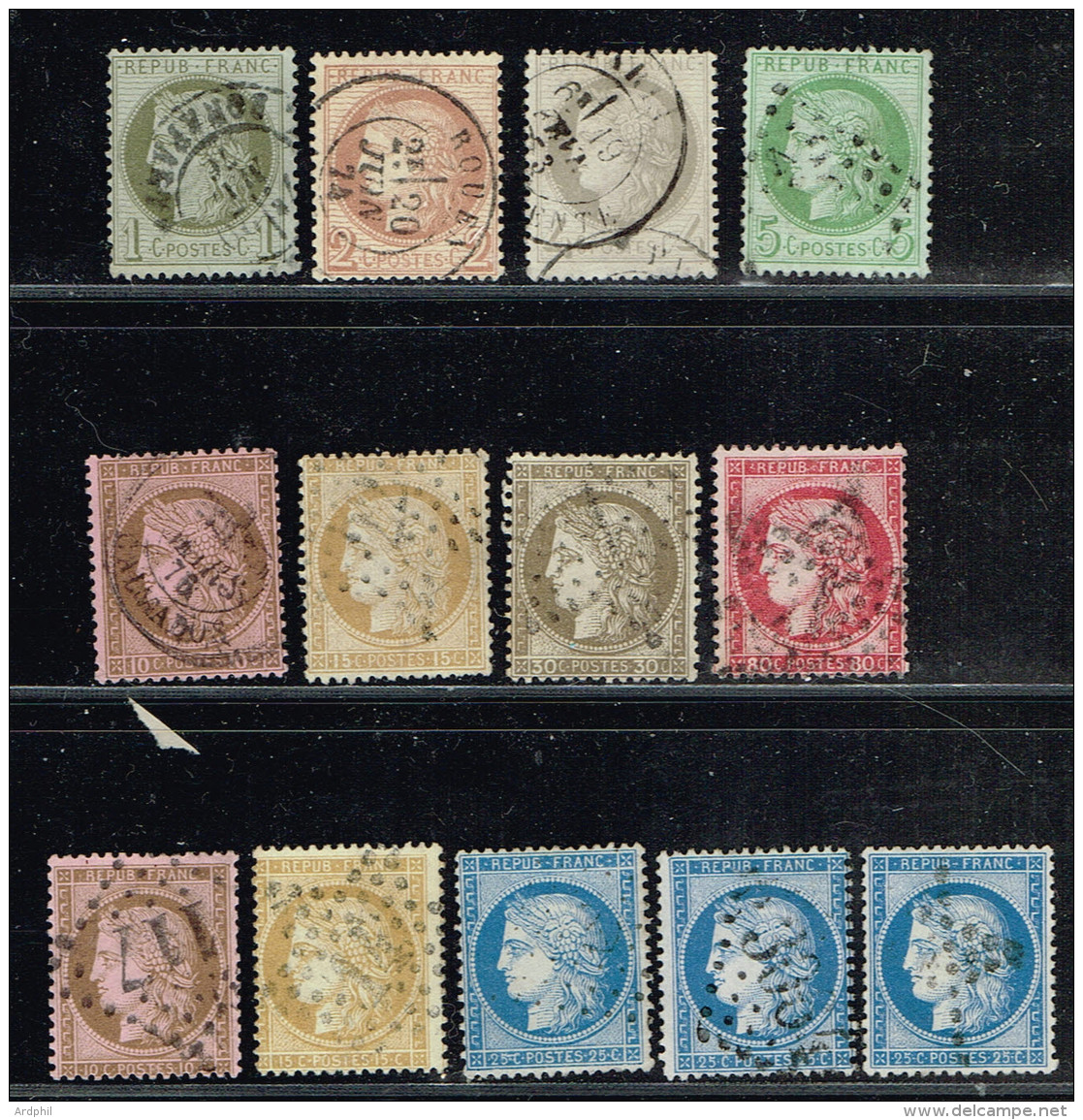 B5- N°50 à 60 Type I, II, III Tous Sans Défaut Cote 200euros - 1871-1875 Cérès