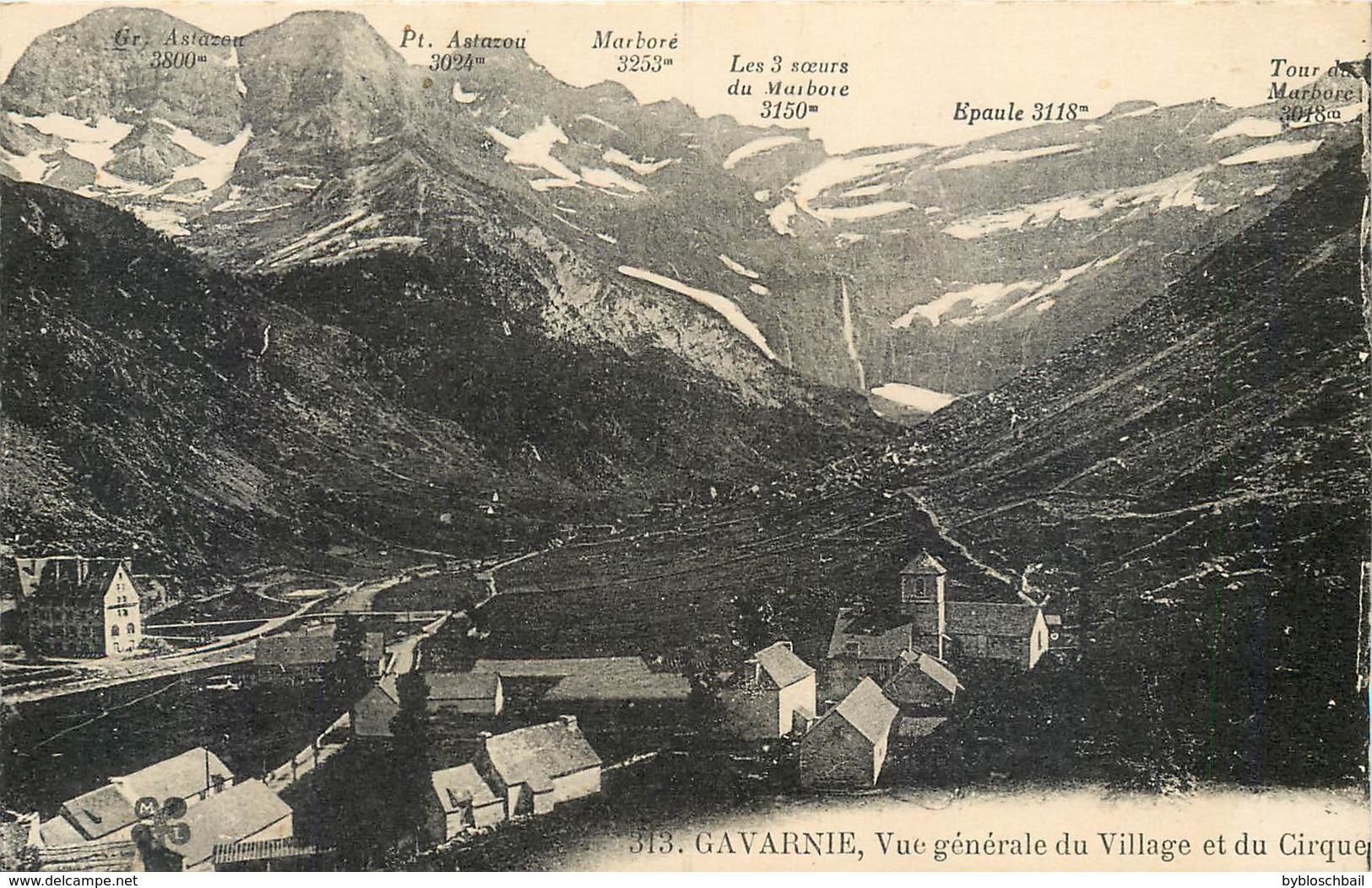 Lot 3 CPA 65 Cirque De GAVARNIE Hotellerie Du Pont De Neige BORDERE Proprietaire - Attelage - Cavalier Village Vue - Gavarnie