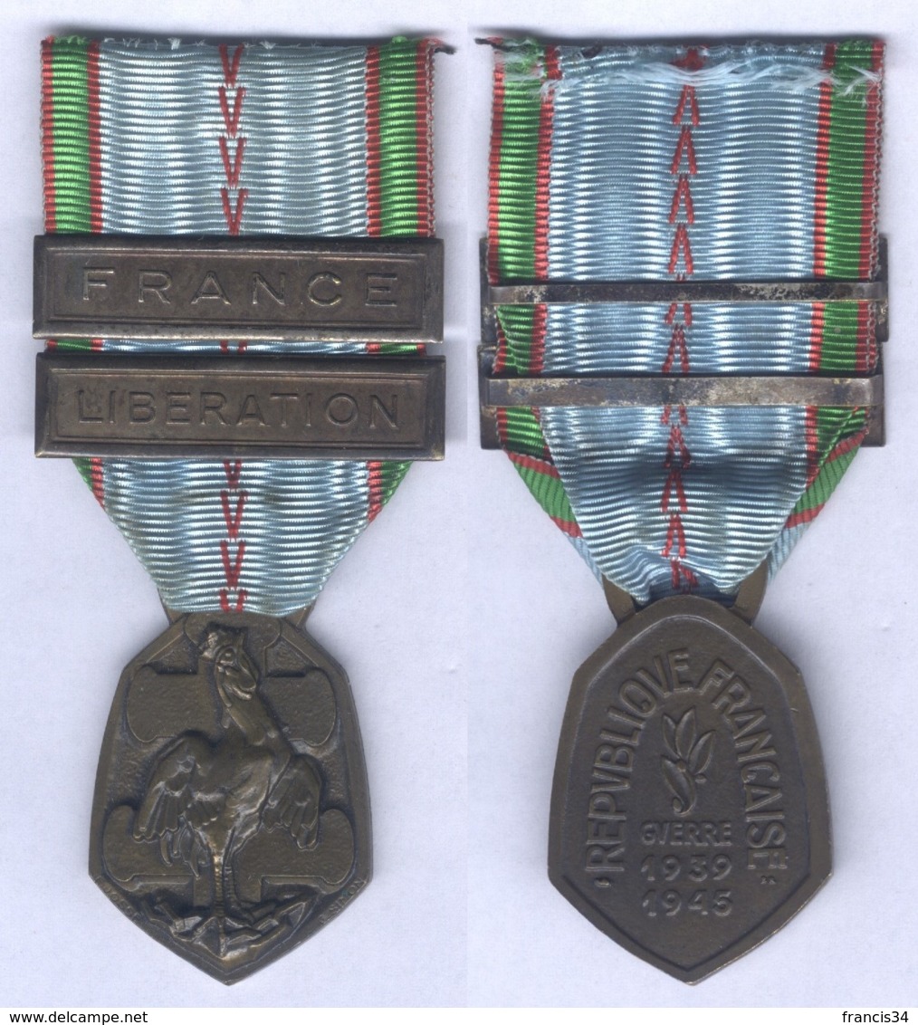 Médaille Commémorative Guerre 1939 / 1945 - Barette France Et Libération - France