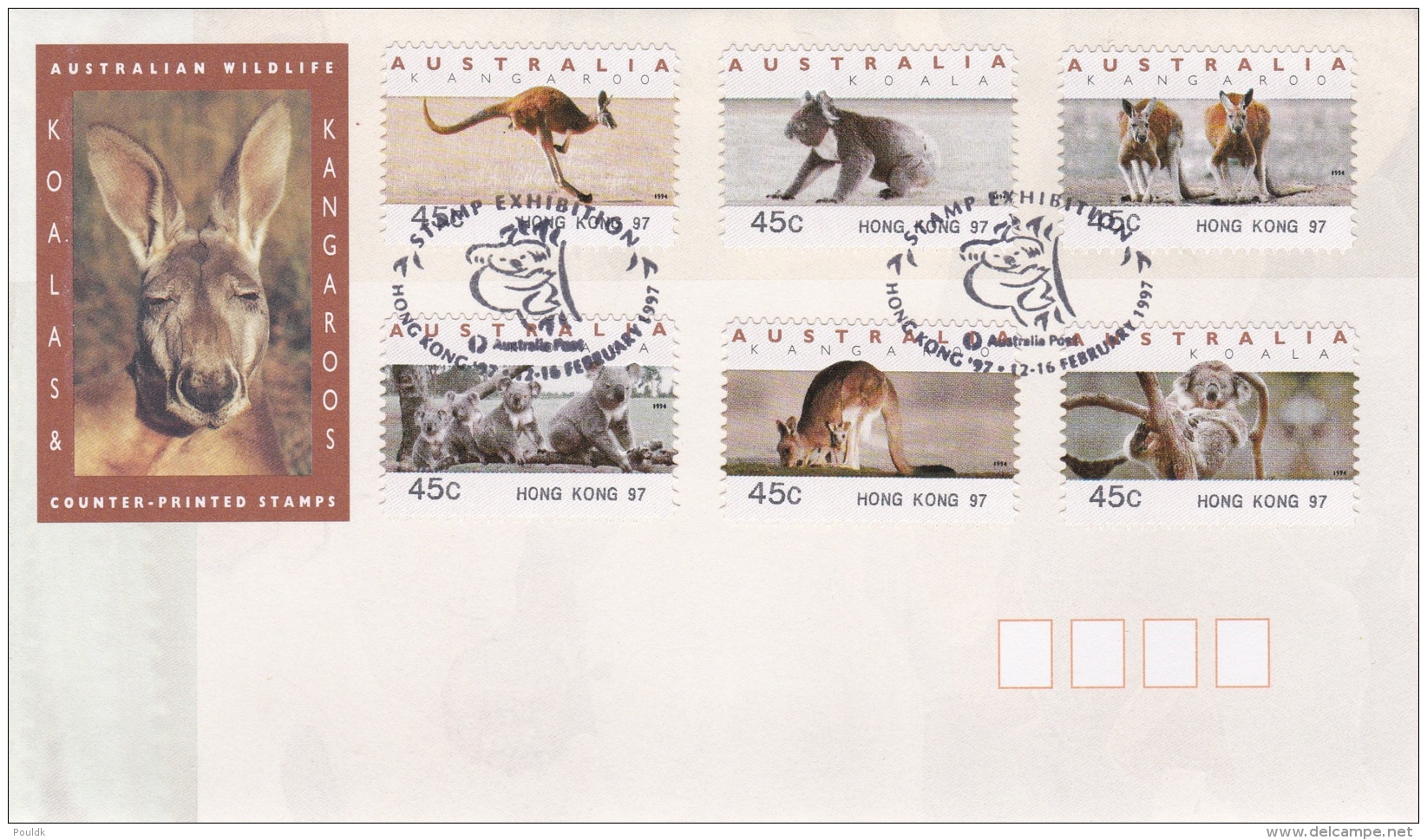 ATM On Cover: Australia 1997 Mi. 40.1-45.1 Hong Kong 97  (LAR5-22**NB) - Timbres De Distributeurs [ATM]