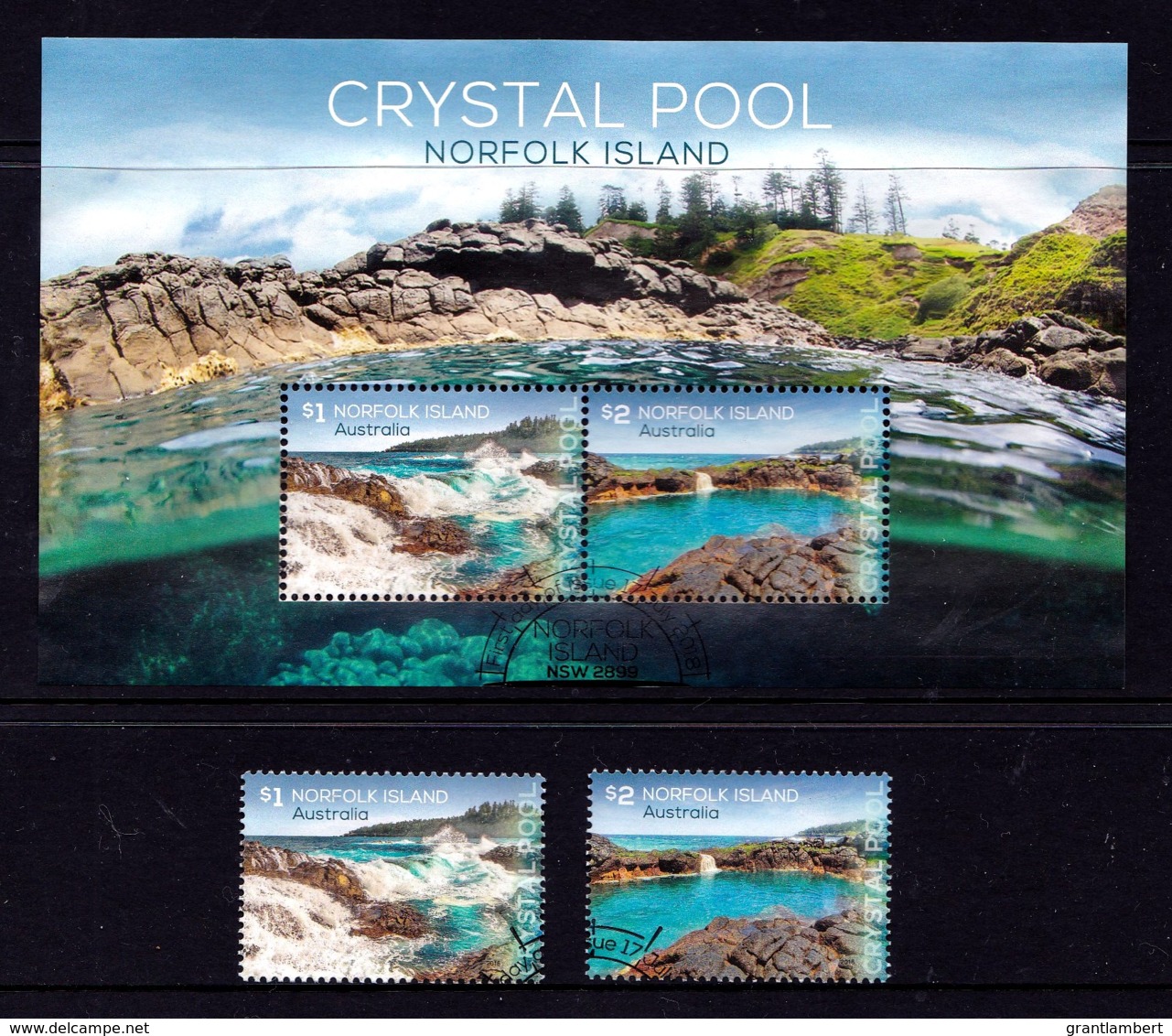 Norfolk Island 2018 Crystal Pool Set + Minisheet Used - Norfolk Island