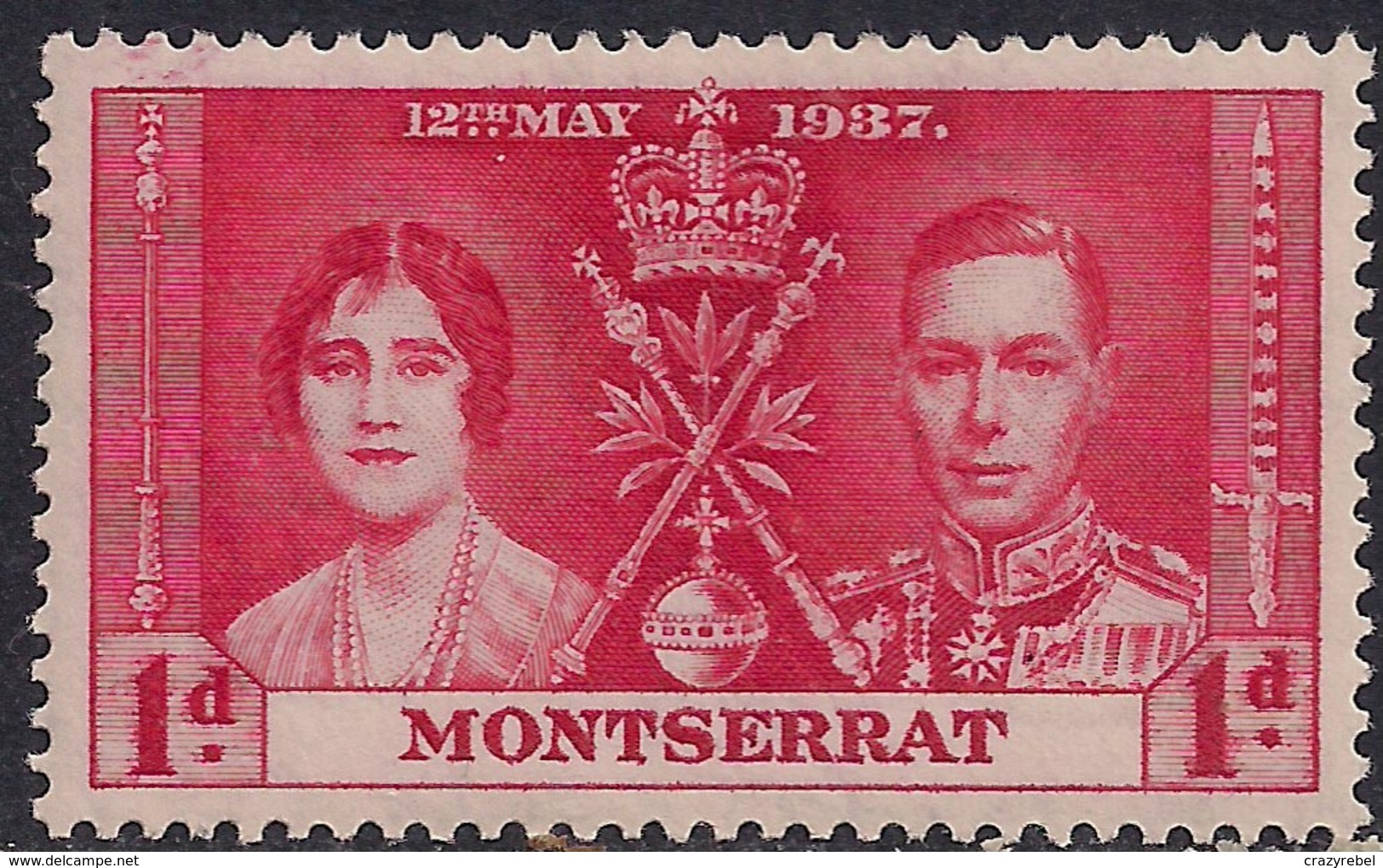 Montserrat 1937 KGV1 1d Scarlet Coronation Umm SG 98 ( J1141) - Montserrat