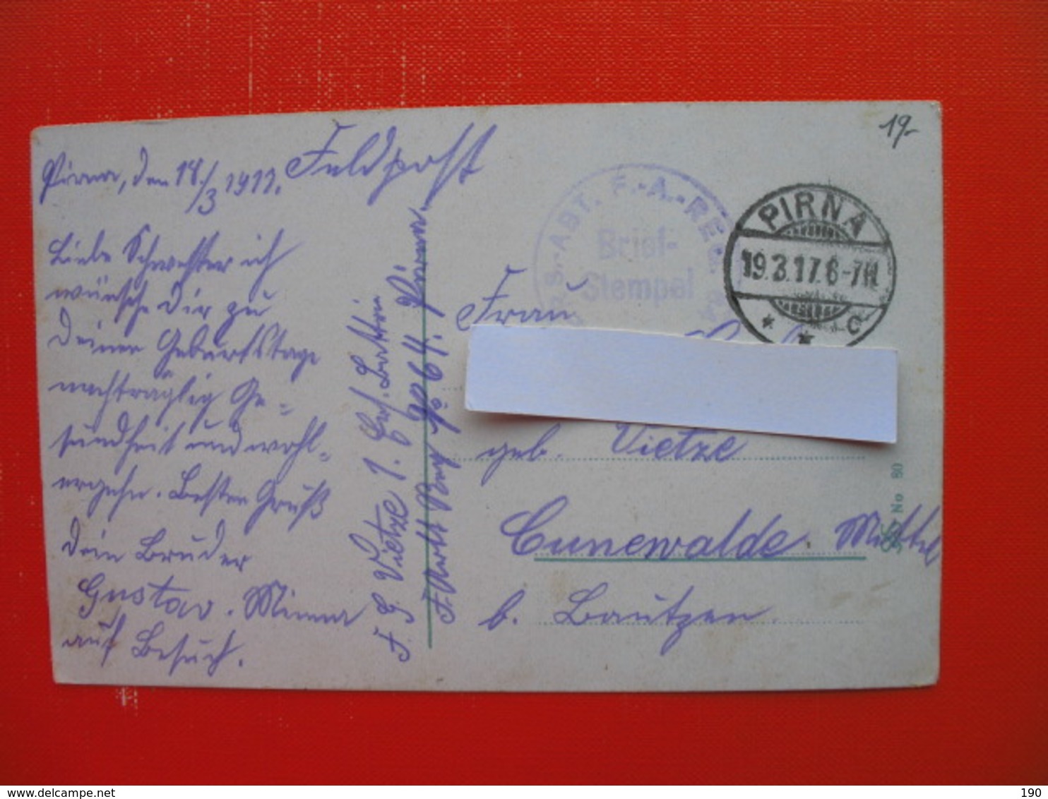 Pirna A.d.Elbe.Kaserne D 5.Kgl.Sachs.Feld-Art.-Reg.Nr.64.Feldpost 1.world War - Pirna