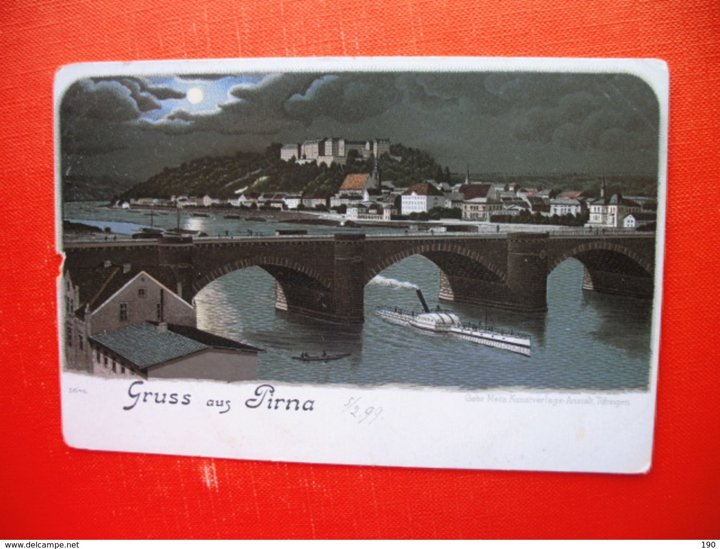 Lithography.Gruss Aus Pirna.Ship Steamer/dampfer Pirna - Pirna