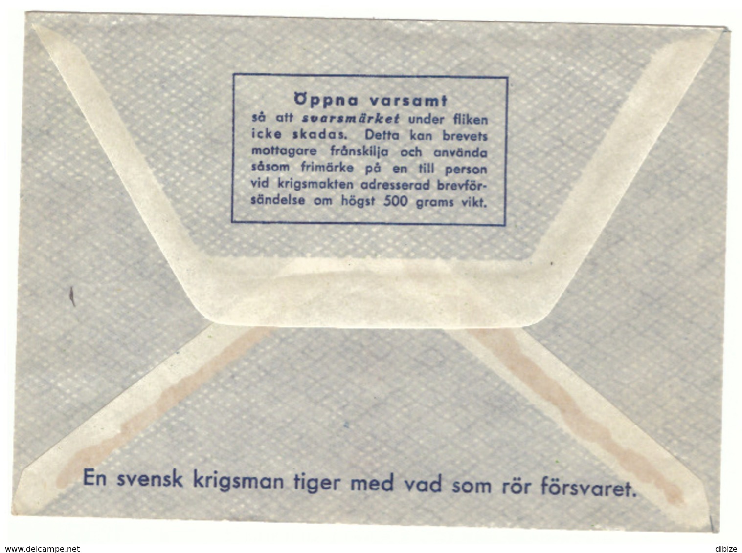 Sverige. Militärbrev. Avgiftsfritt.  Fältpost - Military