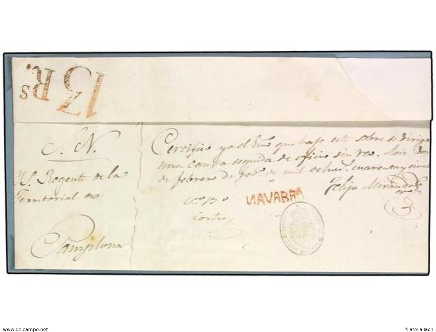 SPAIN: PREPHILATELIC MARKS  DP06 NAVARRA - ...-1850 Prephilately