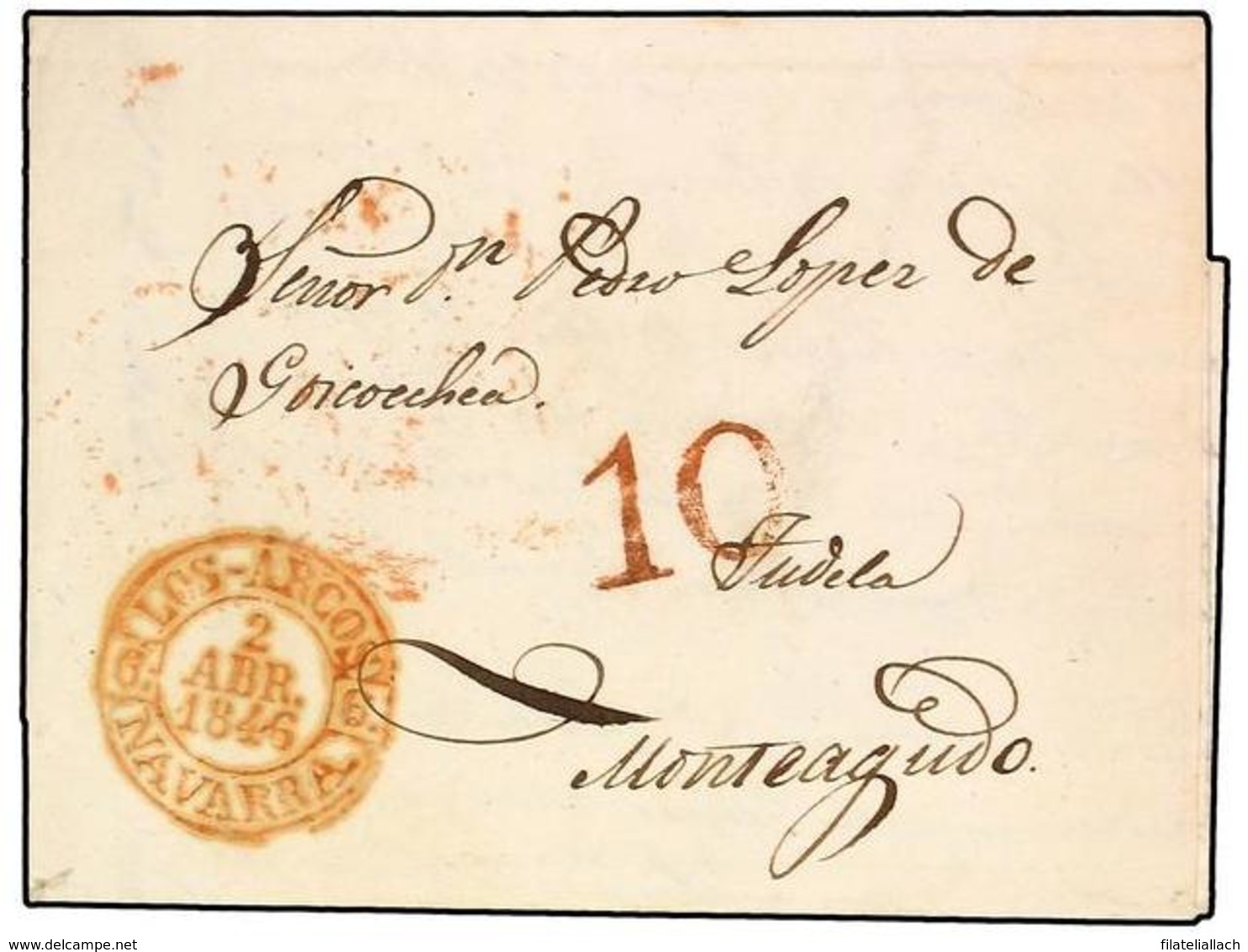 SPAIN: PREPHILATELIC MARKS  DP06 NAVARRA - ...-1850 Prefilatelia