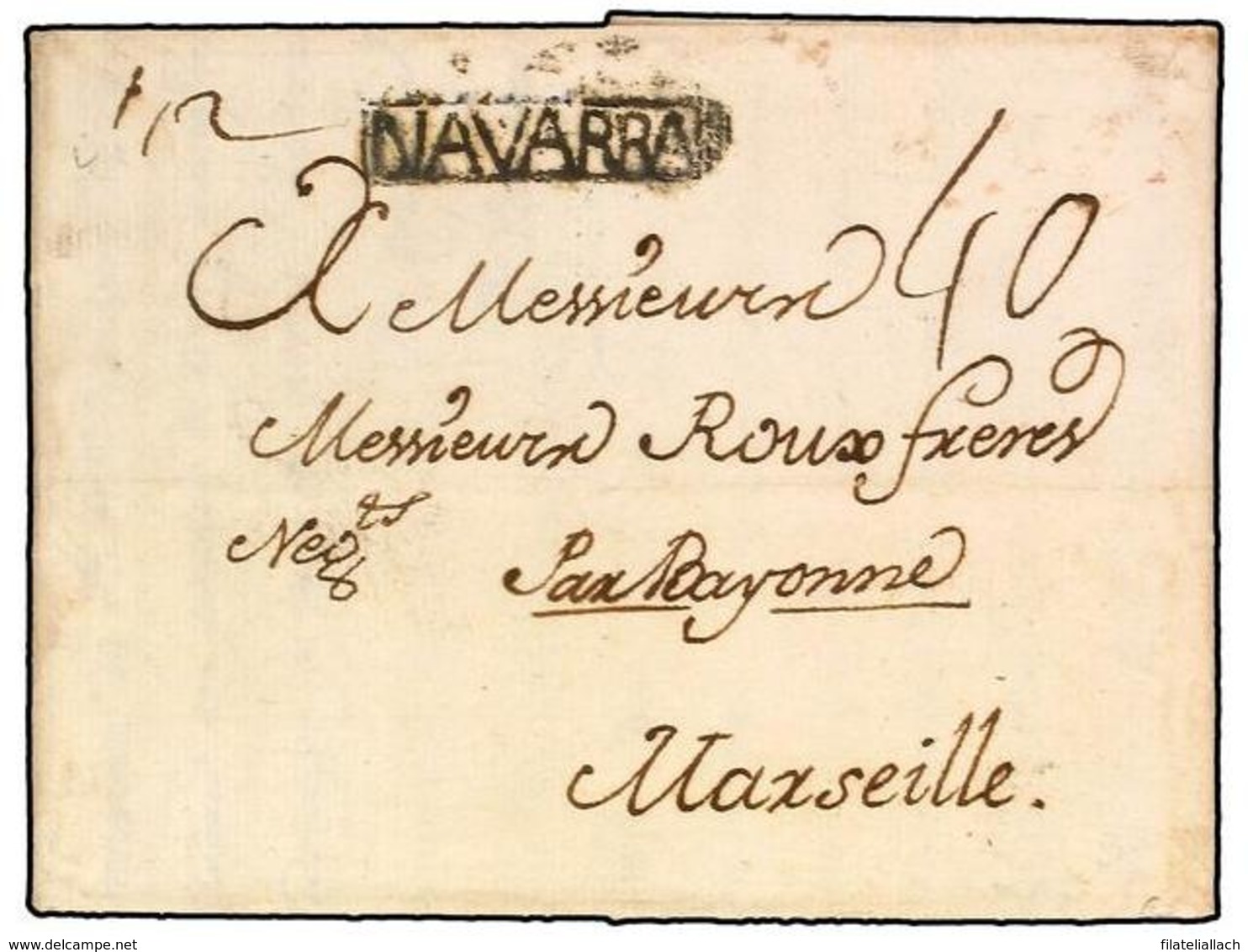 SPAIN: PREPHILATELIC MARKS  DP06 NAVARRA - ...-1850 Prefilatelia