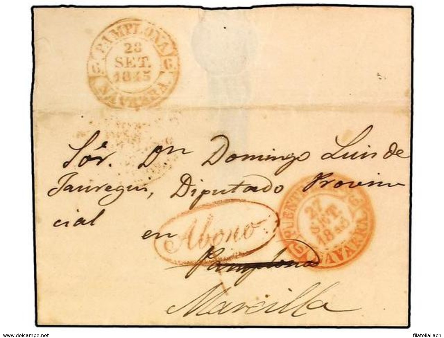 SPAIN: PREPHILATELIC MARKS  DP06 NAVARRA - ...-1850 Prefilatelia