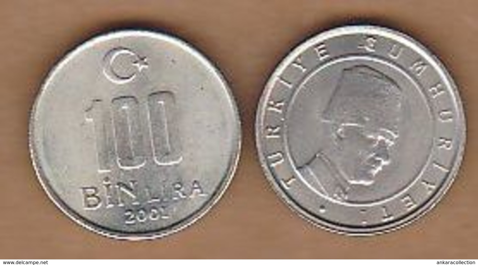 AC- TURKEY 100 000 LIRA - TL 2001 COPPER NICKEL COIN UNCIRCULATED - Turchia