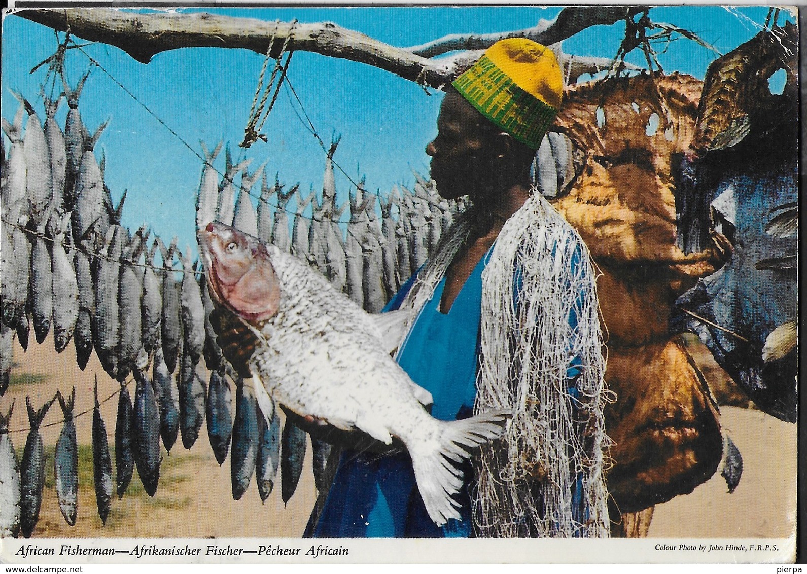 PESCATORE AFRICANO - DA FOGGO CAMP KONO - VIAGGIATA 1978 FRANCOBOLLO ASPORTATO - Africa