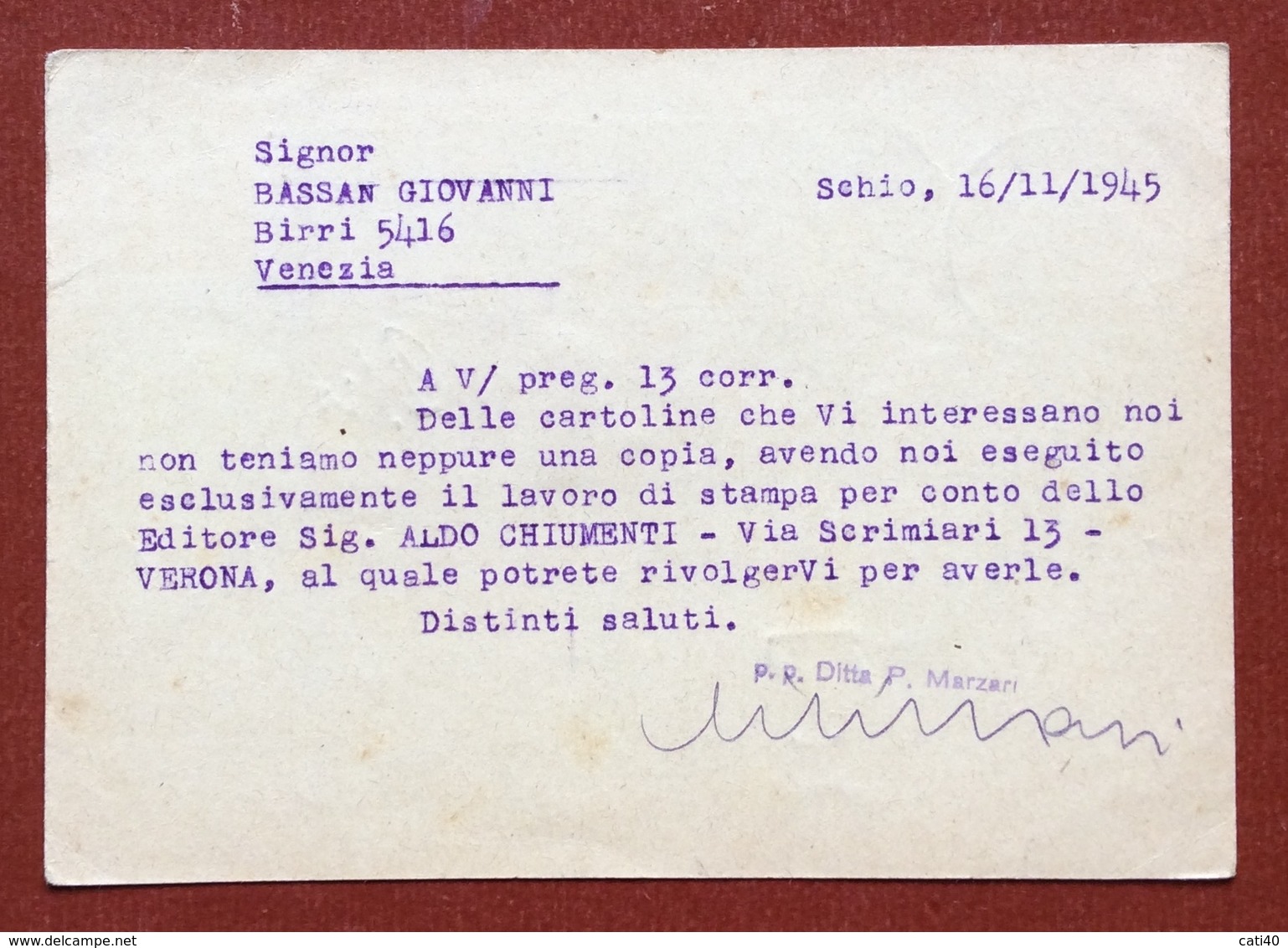 INTERO POSTALE  REPUBBLICA SOCIALE MAZZINI 30 C.  Da SCHIO VICENZA A VENEZIA IN DATA 16/11/45 SEGNO T DI TASSA E L. 2 - Postwaardestukken