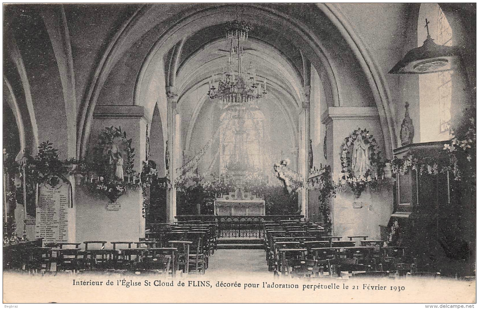 FLINS SUR SEINE       EGLISE ST CLOUD   INTERIEUR - Flins Sur Seine