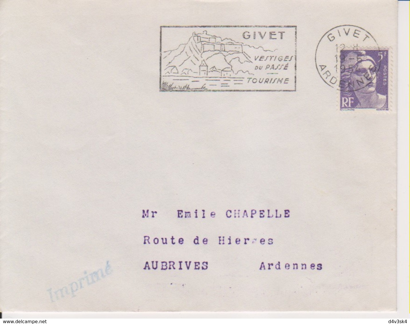 1954 France 08 Ardennes Givet Flamme 'Vestiges Du Passe' - Tourisme' - Mechanical Postmarks (Advertisement)