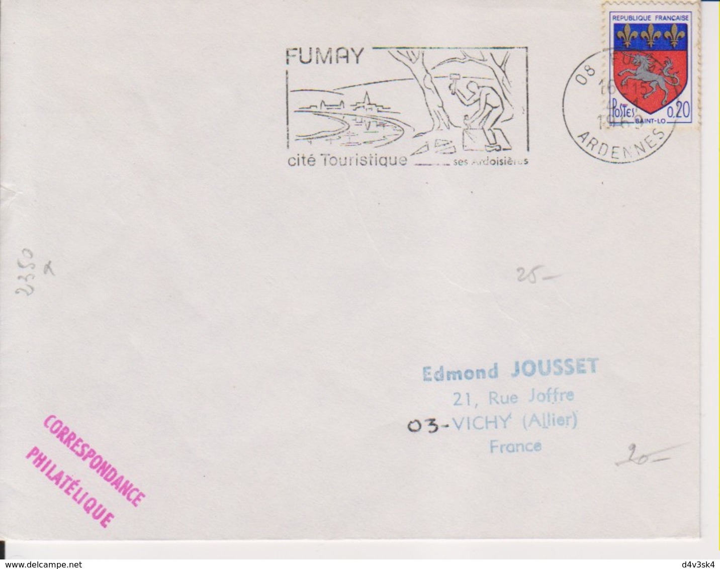 1969 France 08 Ardennes Fumay Flamme 'Cite' Touristique' - Mechanical Postmarks (Advertisement)