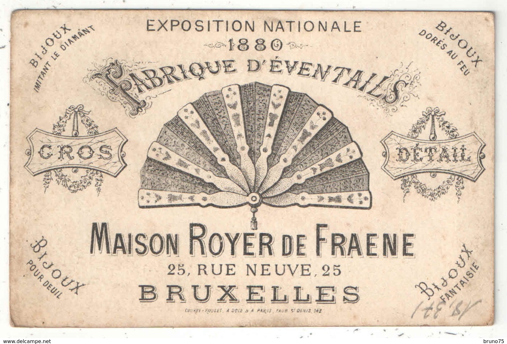 Chromo Doré - Royer De Fraene - Bruxelles - Fabrique D'Eventails - Turquoise - Autres & Non Classés