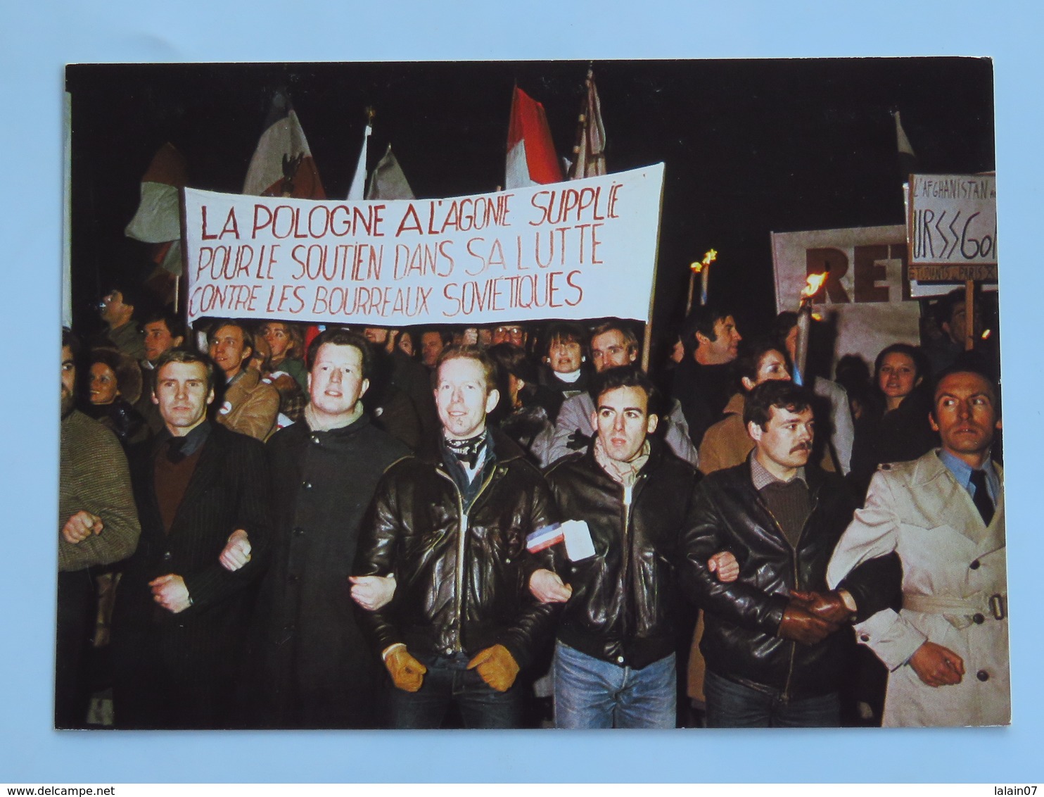 Carte Postale : SOLIDARNOSC Manifestation Pour La POLOGNE, Le 16 Décembre 1981, La Pologne à L'agonie... - Eventos