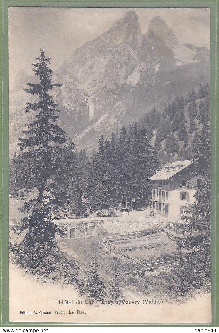 CPA Rare - SUISSE - VALAIS - HOTEL DU LAC TANAY S/VOUVRY - Petite Animation -  éditeur A. Parchet / Hotel Du Lac Tanay - Vouvry