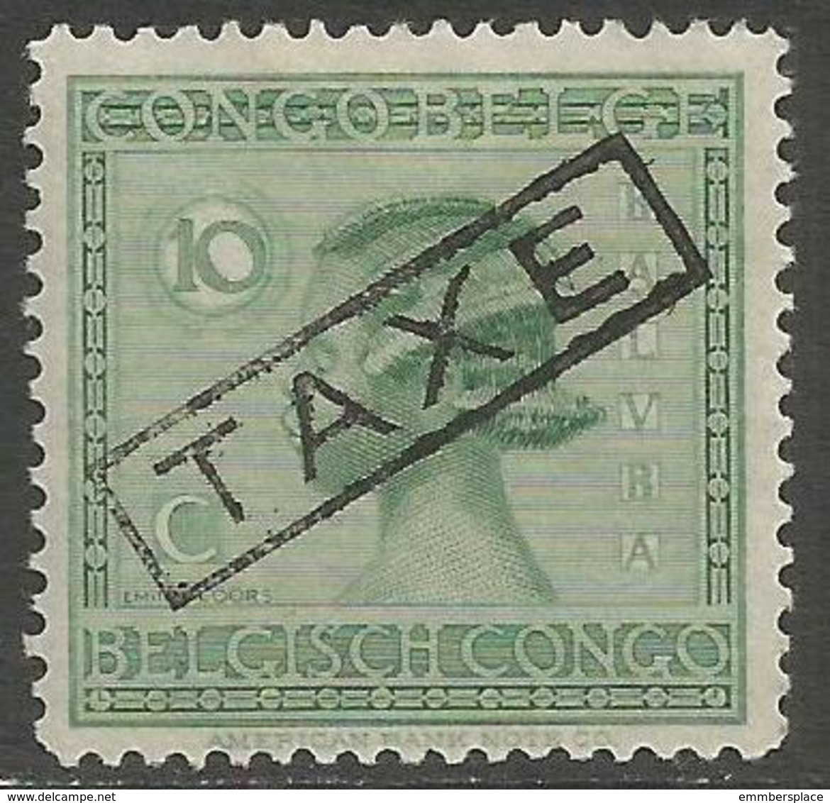 Belgian Congo - 1923 Taxes Handstamp TAXE Instead Of TAXES MH *    Sc TX63 - Ungebraucht