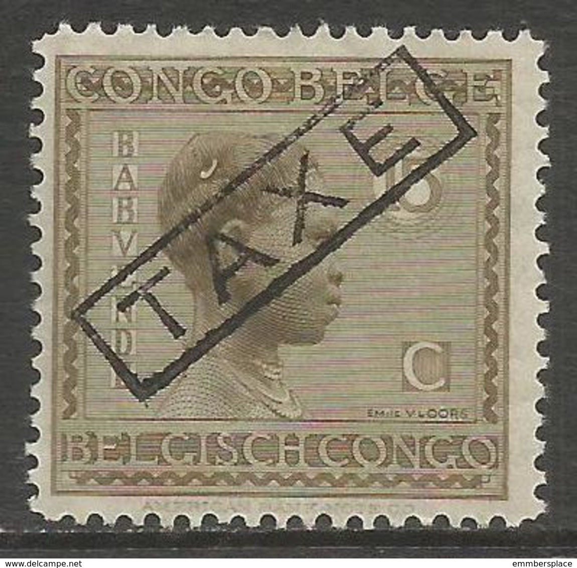 Belgian Congo - 1923 Taxes Handstamp TAXE Instead Of TAXES MH *    Sc TX64 - Unused Stamps