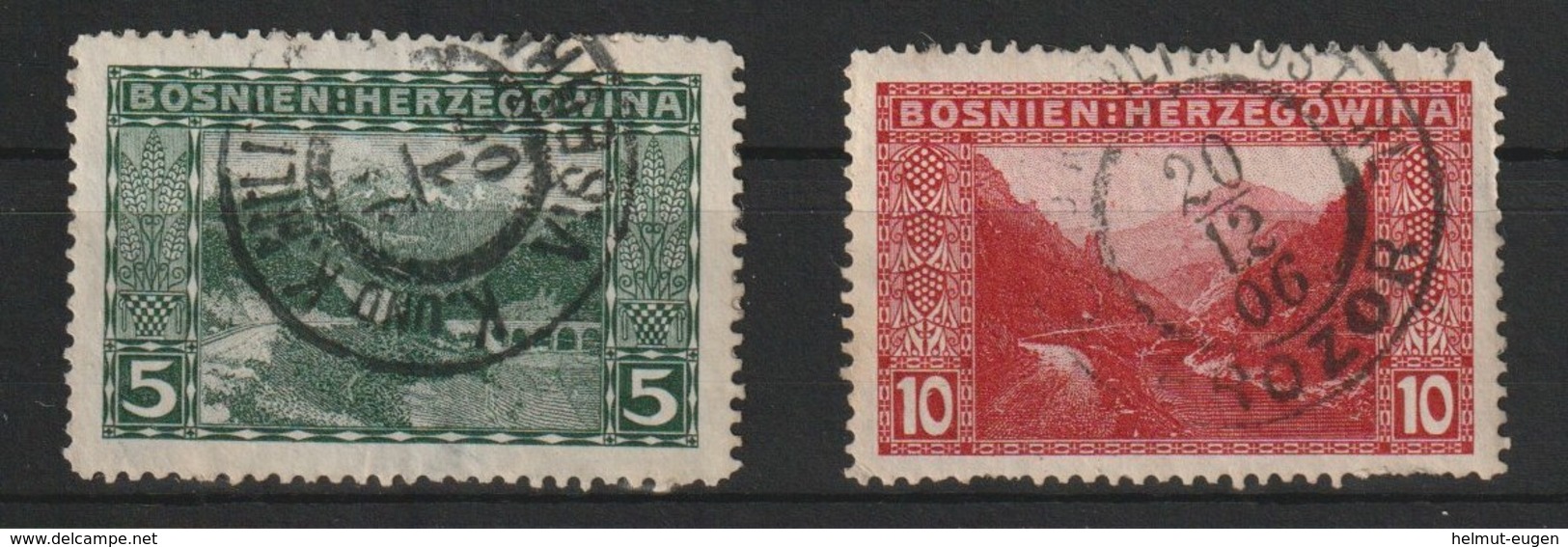 MiNr. 32, 34  Österreich Bosnien Und Herzegowina / 1906, 1. Nov. Freimarken. - Gebraucht