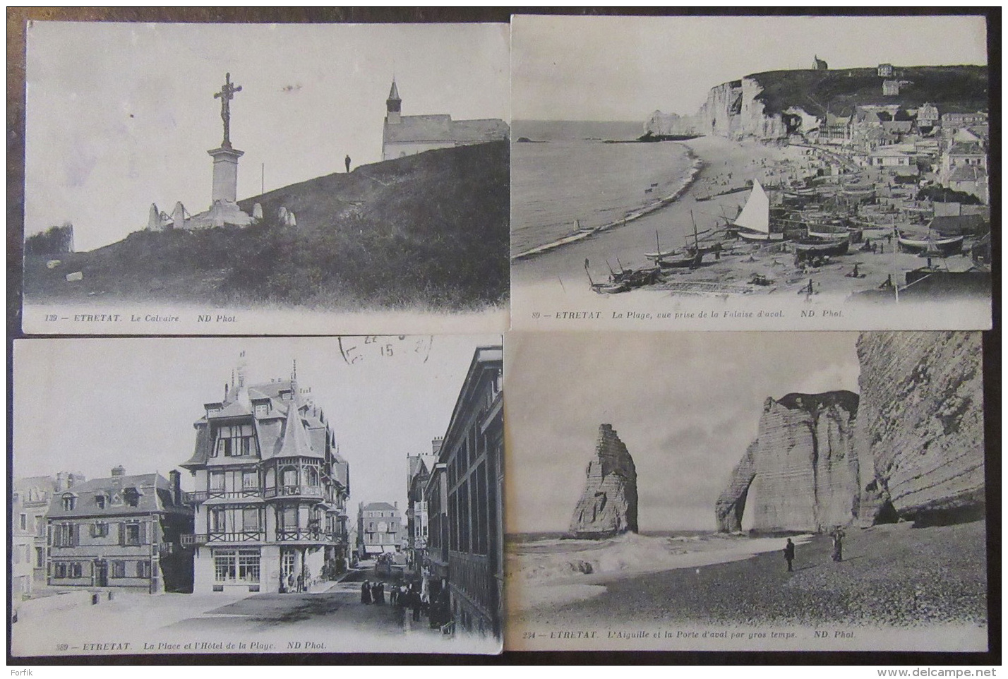 Etretat (Seine-Maritime) - Lot De 22 Cartes Postales Anciennes Dont Couleur Et Animées + Correspondances Militaires - Etretat